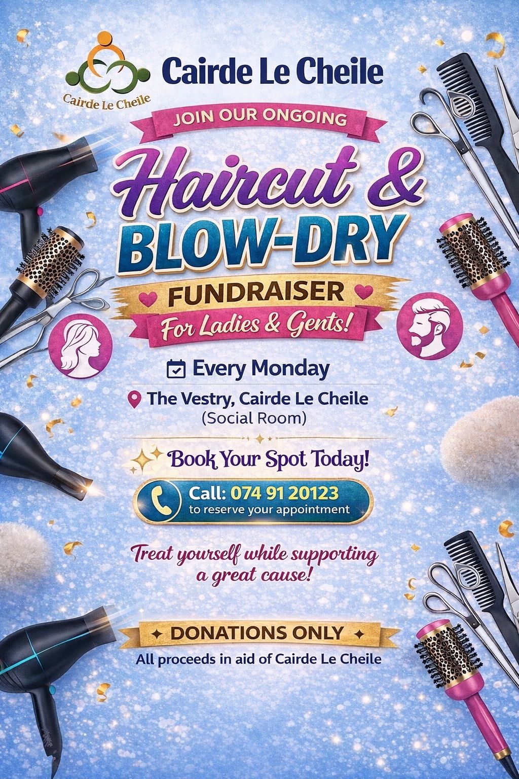 Haircut & Blowdry Fundraiser